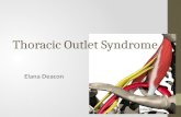 Thoracic Outlet Syndrome Elana Deacon. Definition Thoracic outlet syndrome (TOS) is a syndrome involving compression at the superior thoracic outlet where.