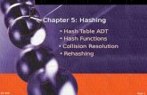 Chapter 5: Hashing Hash Table ADT Hash Functions CS 340 Page 89 Collision Resolution Rehashing.