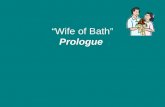 “Wife of Bath” Prologue. Calling Dr. Wife of Bath! What subject does the wife feel that she has expert knowledge? Marriage- she has been married 5 times.