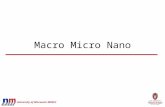 University of Wisconsin MRSEC Macro Micro Nano. University of Wisconsin MRSEC Can see with your eyes Micro Red blood cells Nano DNA (width) Macro Grains.