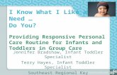 I Know What I Like and Need … Do You? Providing Responsive Personal Care Routine for Infants and Toddlers in Group Care Jennifer Bradshaw, Infant Toddler.