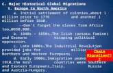 C. Major Historical Global Migrations 1. Europe to North America a. Initial settlement of colonies…about 1 million prior to 1776 and another 1 million.