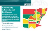 Community Adversity and Resilience: the distribution of social disadvantage in Victoria and New South Wales and the mediating role of social cohesion.