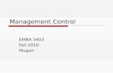Management Control EMBA 5403 Fall 2010 Mugan. Fall 2010Mugan2/ 45 Accounting?  Financial  Managerial  Cost  Auditing  Tax COST MANAGERIAL FINANCIAL.