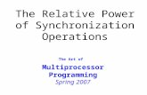 The Relative Power of Synchronization Operations The Art of Multiprocessor Programming Spring 2007.