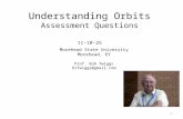 Morehead State University Morehead, KY Prof. Bob Twiggs RJTwiggs@gmail.com Understanding Orbits Assessment Questions 11-10-25 1.