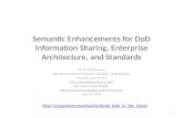 Semantic Enhancements for DoD Information Sharing, Enterprise Architecture, and Standards Dr. Brand Niemann Director and Senior Enterprise Architect –