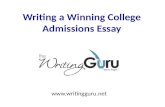 Writing a Winning College Admissions Essay .
