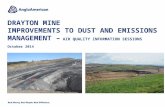 DRAYTON MINE IMPROVEMENTS TO DUST AND EMISSIONS MANAGEMENT – AIR QUALITY INFORMATION SESSIONS October 2014.