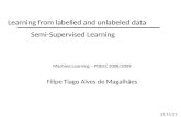 Learning from labelled and unlabeled data Semi-Supervised Learning Filipe Tiago Alves de Magalhães Machine Learning – PDEEC 2008/2009 17-05-2015.