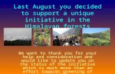 Last August you decided to support a unique initiative in the Himalayan forests We want to thank you for your help and consideration and would like to.