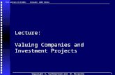 1 Lecture: Valuing Companies and Investment Projects This version 11/9/2001. Includes WORD tables Copyright K. Cuthbertson and D. Nitzsche.