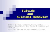Suicide and Suicidal Behavior Matthew K. Nock, Guilherme Borges, Evelyn J. Bromet, Christine B. Cha, Ronald C. Kessler, and Sing Lee Epidemiol Rev. 2008.