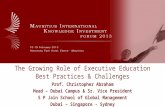 The Growing Role of Executive Education Best Practices & Challenges Prof. Christopher Abraham Head – Dubai Campus & Sr. Vice President S P Jain School.