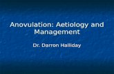Anovulation: Aetiology and Management Dr. Darron Halliday.