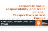 Corporate social responsibility and trade unions: Perspectives across Europe Chris Rees, Michael Gold, Lutz Preuss School of Management.