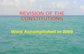 REVISION OF THE CONSTITUTIONS Work Accomplished in 2009.