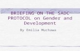 BRIEFING ON THE SADC PROTOCOL on Gender and Development By Emilia Muchawa.