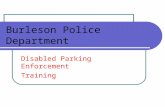 Burleson Police Department Disabled Parking Enforcement Training.