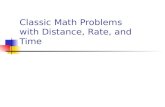 Classic Math Problems with Distance, Rate, and Time.