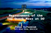 Measurement of the Top Quark Mass at D Ø Zhenyu Ye/Fermilab USTC Hefei China, 2012/3/16.