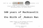 [Kirchner: Machiavelli 9-1-2013]1 Prof. Dr. iur. Dr. rer.pol. Dr. h.c. Christian Kirchner, LL.M. (Harvard) Humboldt University of Berlin School of Law.