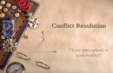 Conflict Resolution “Your perception is your reality”