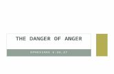 EPHESIANS 4:26,27 THE DANGER OF ANGER. James 1:19,20 This you know, my beloved brethren. But everyone must be quick to hear, slow to speak and slow to.