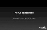 The Geodatabase GIS Topics and Applications. Geodatabase vs Other Formats Coverages and Shapefiles stored geospatial and attribute data in different locations.