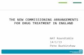 NAT Roundtable 14/1/13 Pete Burkinshaw THE NEW COMMISSIONING ARRANGEMENTS FOR DRUG TREATMENT IN ENGLAND.