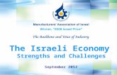 September 2012 The Israeli Economy Strengths and Challenges.