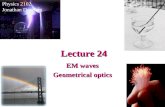 Lecture 24 Physics 2102 Jonathan Dowling EM waves Geometrical optics.