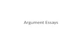 Argument Essays. What is an Argument Essay? A type of writing that builds a convincing argument To argue convincingly, a writer needs to support a claim.