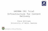UKERNA CDI Trial Infrastructure for Content Delivery Steve Williams University of Wales Swansea.