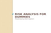 RISK ANALYSIS FOR DUMMIES Presented by Nick Leghorn.