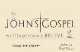 John 21 Rod Thom “FEED MY SHEEP”. What has impacted you as we have journeyed through the Gospel of John this year?