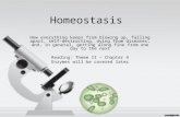Homeostasis How everything keeps from blowing up, falling apart, self-destructing, dying from diseases, and, in general, getting along fine from one day.