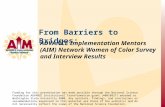 ADVANCE Implementation Mentors (AIM) Network Women of Color Survey and Interview Results Funding for this presentation was made possible through the National.