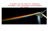 A prism can be used to separate sunlight into different wavelengths of light.