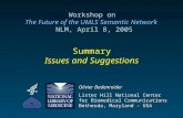 Summary Issues and Suggestions Workshop on The Future of the UMLS Semantic Network NLM, April 8, 2005 Olivier Bodenreider Lister Hill National Center for.