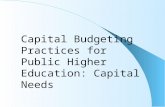 Capital Budgeting Practices for Public Higher Education: Capital Needs.