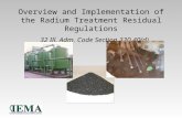 Overview and Implementation of the Radium Treatment Residual Regulations 32 Ill. Adm. Code Section 330.40(d)