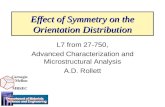 Effect of Symmetry on the Orientation Distribution L7 from 27-750, Advanced Characterization and Microstructural Analysis A.D. Rollett.