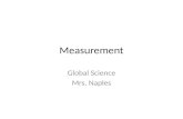 Measurement Global Science Mrs. Naples. Scientific Measurements Metric System – International system of measurement – Metric units – amount used to measure.