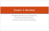 Cardiopulmonary Symptoms Physical Examination Clinical Laboratory Studies Exam 1 Review.