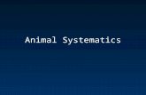 Animal Systematics Systematics The study of biological diversity and classification classification of living organisms by evolutionary relationship.