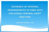 INCIDENCE OF INTERNAL DERANGEMENTS OF KNEE WITH IPSILATERAL FEMORAL SHAFT FRACTURE ABSTRACT NUMBER : 120.