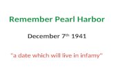 Remember Pearl Harbor December 7 th 1941 "a date which will live in infamy"