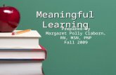 Meaningful Learning Prepared by Margaret Polly Claborn, RN, MSN, PNP Fall 2009.
