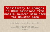 Sensitivity to changes in HONO emissions from mobile sources simulated for Houston area Beata Czader, Yunsoo Choi, Lijun Diao University of Houston Department.